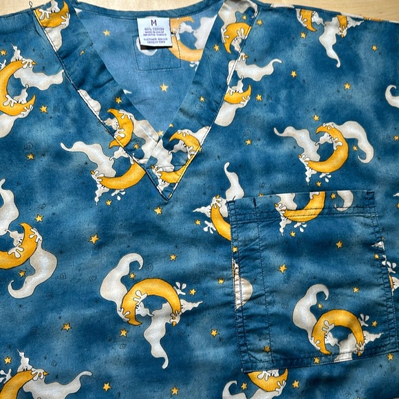 S.C.R.U.B.S. Ghost & Moon Patterned Scrub Top - Picture 2 of 5